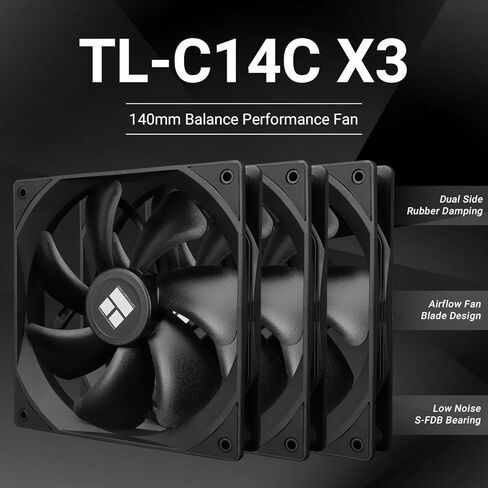 مروحة CPU TRAMALRight TL-C14CW-S X3 ، 40 ملم ARGB CASE ، 4PIN PWM SILP COMPUTED مروحة مع محمل S-FDB ، بما يصل إلى 1500 دورة في الدقيقة الكمبيوتر ، أبيض ، 3 عبوات in Kuwait
