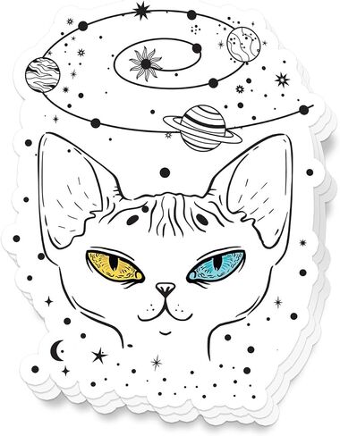 Kawaii Black Cat Cute Emoji Stickers 3'' Black Kitten Waterproof Decal for Journaling Laptop Kindle Water Bottle Stanley Cup Bumper 5pcs in Kuwait