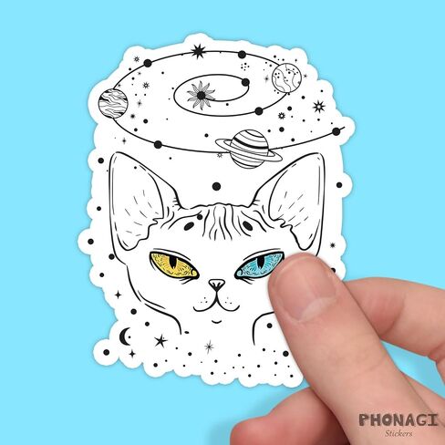 Kawaii Black Cat Cute Emoji Stickers 3'' Black Kitten Waterproof Decal for Journaling Laptop Kindle Water Bottle Stanley Cup Bumper 5pcs in Kuwait