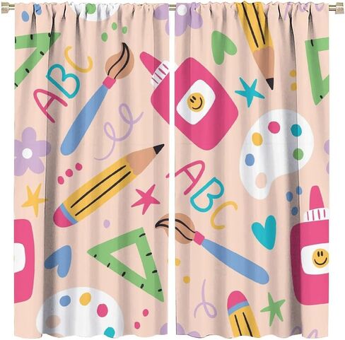 Classroom Curtains, Science Classroom Decor, Classroom Curtains for Shelves, Classroom Curtains Painting Curtains White Curtains for Classroom Kids Bedroom W42xL45 inches Décor in Saudi Arabia