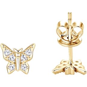 Moissanite Earrings for Women Gold Diamond Studs Sterling Silver Diamond Butterfly Earrings for Bride Wedding Anniversary Promise Engagement Daily Wearring in Saudi Arabia