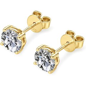 1CT Moissanite Stud Earrings, 6.5mm D Color VVS1 Moissanites, 925 Sterling Silver 4 Prong Stud Earrings for Women or Men Birthday Jewelry Gifts in Saudi Arabia
