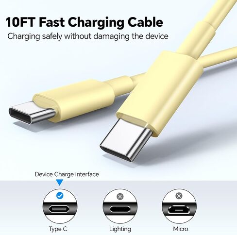 Phone Chager Fast Charging, 20W USB C Charger, 10FT Appple Fast Charging Cord, 2Pack Type C Charger for i Phone 16/16 Pro/16 Pro Max/15/15 Plus/15 Pro/15 Pro Max - Blue and Purple in Saudi Arabia