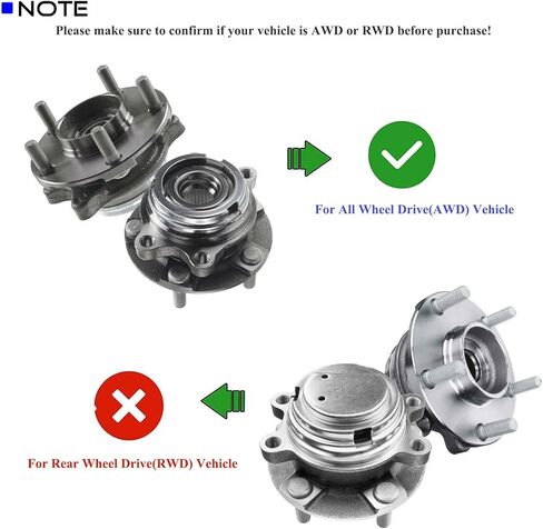 مجموعة من 2 عجلة أمامية محفوظ محمل مجموعة متوافقة مع Infiniti G25 G35 G37 M35 M37 M45 M56 Q40 Q50 in Saudi Arabia