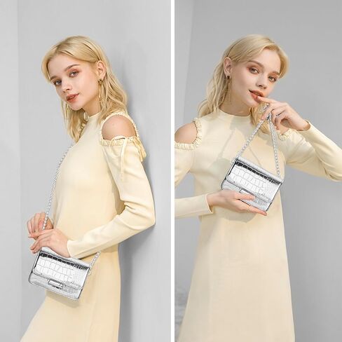 حقائب LJCZKA MINI Crossbody للنساء Y2K محفظة مربعة صغيرة مع حقائب مسائية حزام السلسلة لآنسي ، حفلة موسيقية ، حفلة in Kuwait
