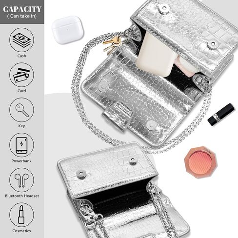 حقائب LJCZKA MINI Crossbody للنساء Y2K محفظة مربعة صغيرة مع حقائب مسائية حزام السلسلة لآنسي ، حفلة موسيقية ، حفلة in Kuwait