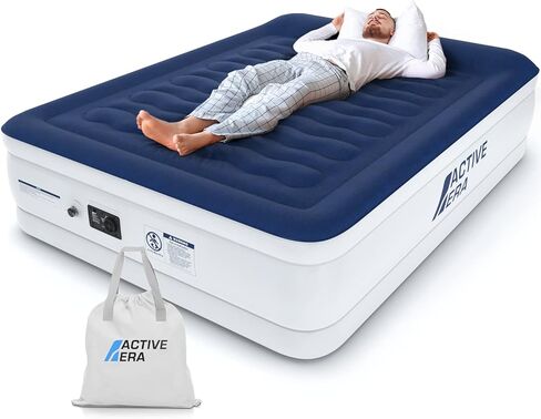 Active Era Luxury Camping Air Mattress with Built in Pump - Queen, USB Rechargeable Pump, Travel Bag for Tent Camping in Saudi Arabia