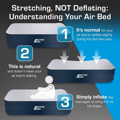 Active Era Luxury Camping Air Mattress with Built in Pump - Queen, USB Rechargeable Pump, Travel Bag for Tent Camping in Saudi Arabia