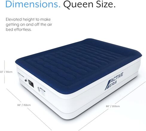 Active Era Luxury Camping Air Mattress with Built in Pump - Queen, USB Rechargeable Pump, Travel Bag for Tent Camping in Saudi Arabia