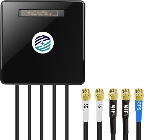 Maswell 2X2 5G MIMO 2X2 WIFI7 Antenna 600MHz~8.0GHz Antenna Cellular 5G 4G LTE 3G WiFi6E UWB and GSM Screw Mount Cubic Antenna SMA Male RP SMA Plug Waterproof in Saudi Arabia