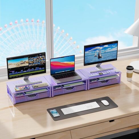 Gianotter Computer Monitor Reser ، منظم المكاتب مع درج ، منظمي المكاتب تخزين لوازم المكاتب الفصول الدراسية (الأرجواني) in Kuwait
