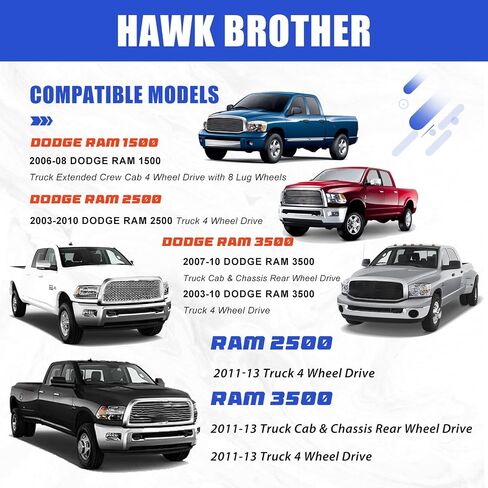 4pcs ذراع التحكم السفلي العلوي الأمامي مع جلبة RK641867 RK641927 استبدال 2006-2008 Dodge RAM 1500 (Mega Cab 8 Lug 4 WD) 2003-2009 Dodge RAM 2500 2003-2010 DODGE RAM 3500 in Saudi Arabia