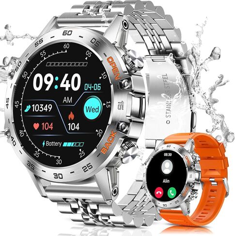 Military Smart Watches for Men(Answer/Make Call), Tactical Smartwatch for Android iOS, 400mAh Battery/Sports Tracking/Health/Sleep Monitoring in Kuwait