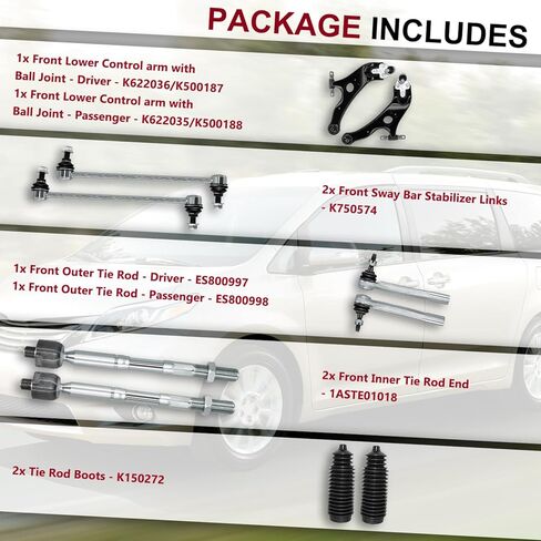 أذرع التحكم السفلى من الأمام مع قضبان التعادل في مفصل الكرة البارز تعليق مجموعة التعليق لتويوتا سيينا 2011-2020 in Kuwait