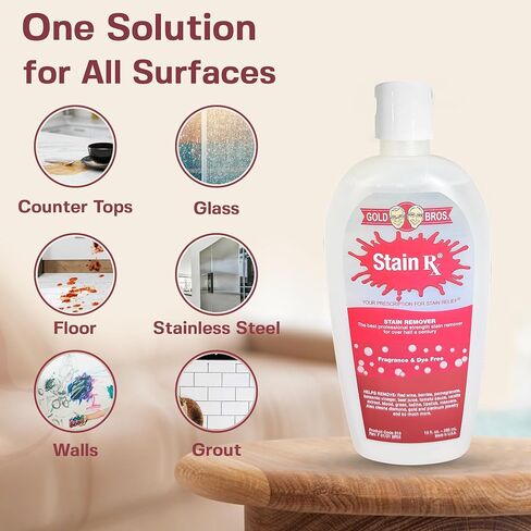 Stain Remover, Effectively Eliminates Stains from Wine, Berries & Blood on Fabrics, Carpets, Upholstery & Jewelry, Dye-Free, Bleach-Free, Made in USA, 2 fl. oz. (6 Pack) with a Flip-Top Cap in Kuwait