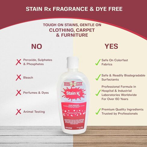 Stain Remover, Effectively Eliminates Stains from Wine, Berries & Blood on Fabrics, Carpets, Upholstery & Jewelry, Dye-Free, Bleach-Free, Made in USA, 2 fl. oz. (6 Pack) with a Flip-Top Cap in Kuwait