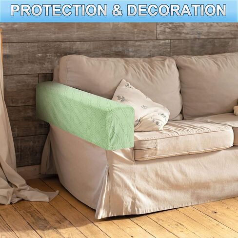 uxcell 2Pcs Diamond Pattern Stretch Armrest Covers, Soft Armchair Slipcovers Couch Recliner Arm Cover for Chair Sofa Protector, Light Grey in Saudi Arabia