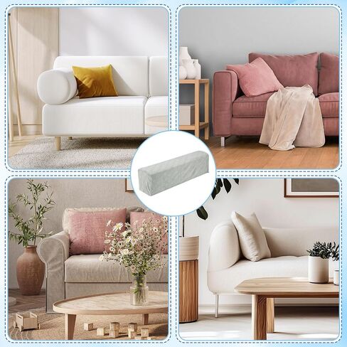 uxcell 2Pcs Diamond Pattern Stretch Armrest Covers, Soft Armchair Slipcovers Couch Recliner Arm Cover for Chair Sofa Protector, Light Grey in Saudi Arabia