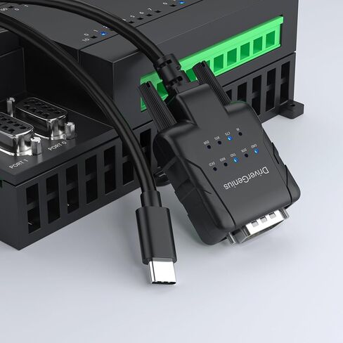 DriverGenius USB232A-E-C | USB-C to Serial/RS232 (DB9) Adapter – A Reliable Tool for PLC Programming, Robot Control, Data Acquisition, and Embedded System Development 【4-Piece/Pack】 in Saudi Arabia