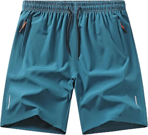 Mens Athletic Shorts with Zipper Pockets Running Quick Drying Active Wear Breathable Workout Hiking Basketball Outdoor Shorts in Saudi Arabia