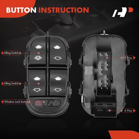 A-Premium Master Power Window Switch Compatible with Ford Focus 2000-2007, fit 4 Door Only, Front Left Driver Side, Replace# 7S4Z14529A in Saudi Arabia