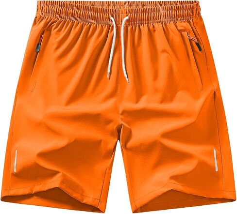 Mens Athletic Shorts with Zipper Pockets Running Quick Drying Active Wear Breathable Workout Hiking Basketball Outdoor Shorts in Saudi Arabia