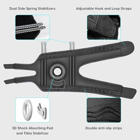 Knee Brace for Men & Women – Adjustable Compression Support, Patella Tendon Stabilizer, Pain Relief for Arthritis, Meniscus Tear, Injury Recovery, Running & Workout in Kuwait