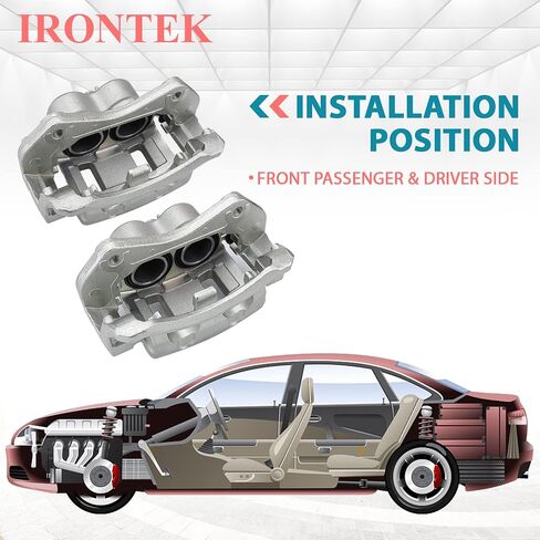 IRONTEK 19B3344+19B3345 Front Brake Caliper Passenger & Driver Side Caliper Assembly Fit 2007-2012 for Hyundai Veracruz in Saudi Arabia