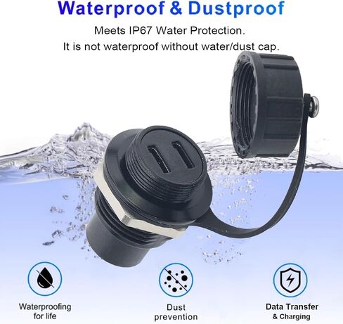 Penglin 2PCS المنافذ المزدوجة موصل لوحة USB-C ، ومحول امتداد Type-C أنثى إلى الإناث ، D-type USB C 3.1 Socket Socket Socket نقل وشحن in Kuwait