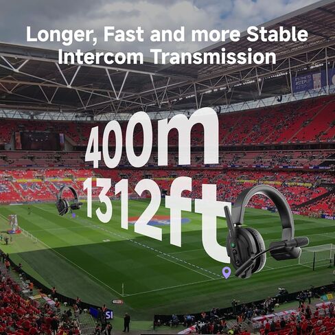Accsoon Como SE Wireless Headset Intercom System, 5-Person 2.4GHz Full-Duplex Team Communication1312ft Range, Group Talk Headset, 30H+ Hour Battery Life, 1 Host & 4 Remote for Real-time Monitoring in Kuwait