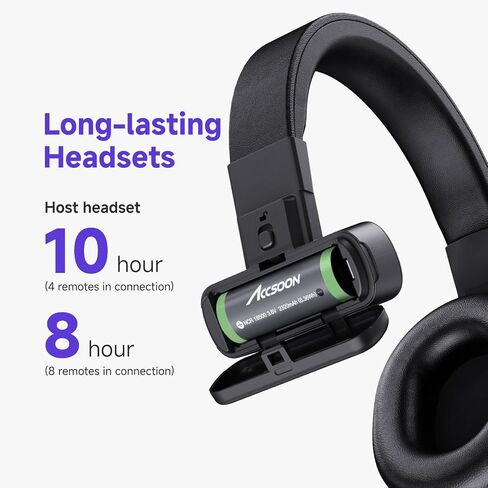 Accsoon Como SE Wireless Headset Intercom System, 5-Person 2.4GHz Full-Duplex Team Communication1312ft Range, Group Talk Headset, 30H+ Hour Battery Life, 1 Host & 4 Remote for Real-time Monitoring in Kuwait