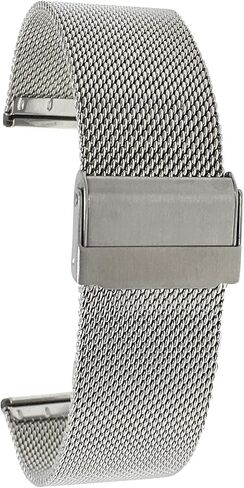 Bandini Mesh Watch Band - الفولاذ المقاوم للصدأ ، طول قابل للتعديل ، طية على المشبك للرجال/النساء - حزام معدني 22 مم ، نغمة ذهبية/شبكة غرامة in Kuwait