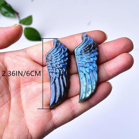 طبيعية لابرادوريت كريستال الحب الأجنحة تمثال 1.96 "المنحوت الشفاء الكريستال الأحجار الكريمة الحجر الحجر يوم الاحتفال ديكور ريكي الطاقة التأمل شفاء المنزل زخرفة ديي in Kuwait