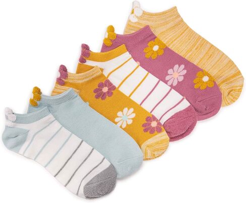 Muk Luks Women's 6 Pack 3D Tab Socks Low Cut ، Multi ، OS (6-11) in Saudi Arabia