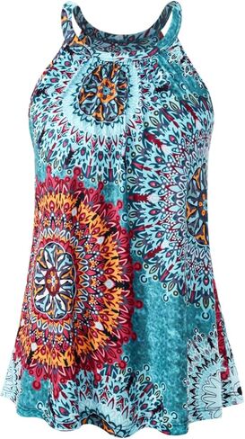 Air Curvey Halter Tank Top for Women Build in Bra Casual Flowy Outfit Tops Sleeveless Cami Shirts 2025 in Kuwait