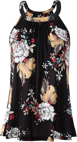 Air Curvey Halter Tank Top for Women Build in Bra Casual Flowy Outfit Tops Sleeveless Cami Shirts 2025 in Kuwait