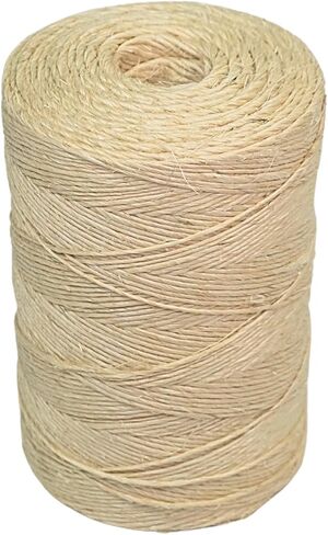 Premium Brazilian Sisal Twine, Natural Fiber 100% Sisal, Heavy-Duty, Ultra Durable, Ideal for DIY Projects, Home Decor, Gardening, Crafting, Gifting, Wrapping (164 ft / 50 m Coil) in Kuwait