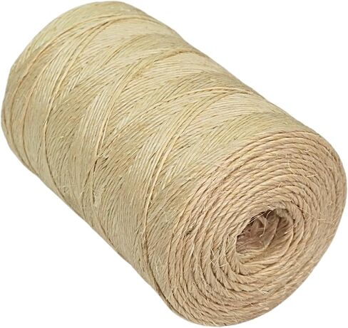 Premium Brazilian Sisal Twine, Natural Fiber 100% Sisal, Heavy-Duty, Ultra Durable, Ideal for DIY Projects, Home Decor, Gardening, Crafting, Gifting, Wrapping (164 ft / 50 m Coil) in Kuwait