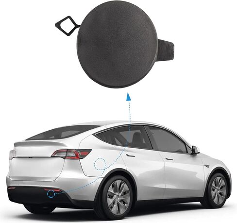 Rear Bumper Tow Hook Cover Towing Eye Cap Fit for Tesla Model Y 2020 2021 2022 1494426-00-A 149442600A in Saudi Arabia