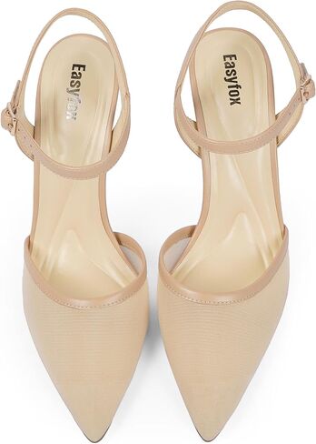 Womens Pumps Closed Pointed Toe Stiletto Heels Ankle Strap Slingback Heels for Women Wedding Party Shoes in Kuwait