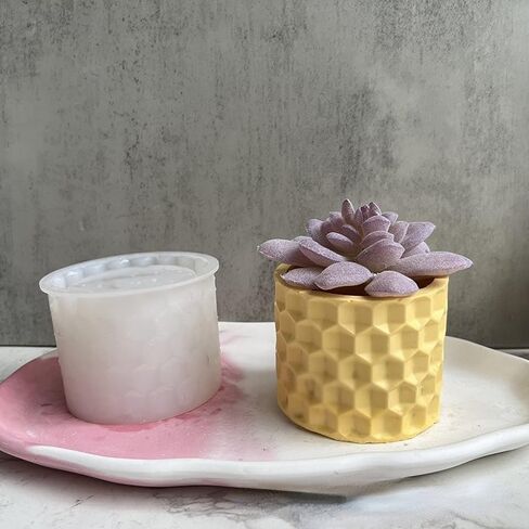 Concrete Flower Pot Silicone Molds Retro Pattern Art Design Silicone Planter Molds Succulent Plants Cement Clay Molds Epoxy Jewelry Storage Box Moulds in Kuwait
