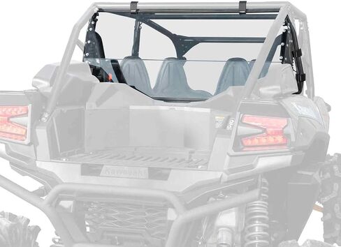 SuperATV 1/4" Lightly Tinted Polycarbonate Full Rear Windshield for 2023+ Kawasaki Teryx KRX 4 1000 | 250X Stronger Than Glass | Eliminates Suction | USA Made in Saudi Arabia