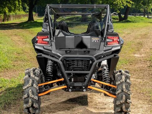 SuperATV 1/4" Lightly Tinted Polycarbonate Full Rear Windshield for 2023+ Kawasaki Teryx KRX 4 1000 | 250X Stronger Than Glass | Eliminates Suction | USA Made in Saudi Arabia