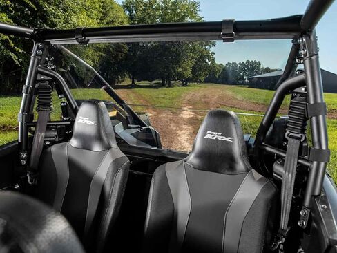 SuperATV 1/4" Lightly Tinted Polycarbonate Full Rear Windshield for 2023+ Kawasaki Teryx KRX 4 1000 | 250X Stronger Than Glass | Eliminates Suction | USA Made in Saudi Arabia
