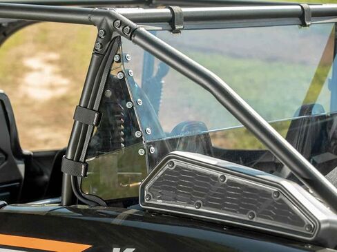 SuperATV 1/4" Lightly Tinted Polycarbonate Full Rear Windshield for 2023+ Kawasaki Teryx KRX 4 1000 | 250X Stronger Than Glass | Eliminates Suction | USA Made in Saudi Arabia