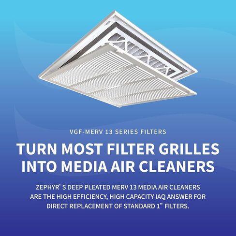 Zephyr 14x24x3 VGF MERV 13 Media Air Cleaner Filter for Return Air Grilles. حالة 3 in Saudi Arabia