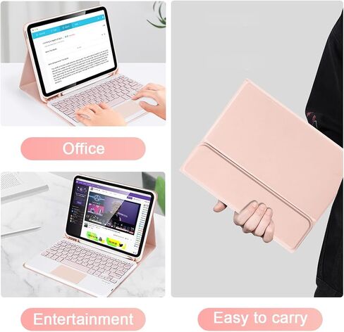 SOPPY Bluetooth Keyboard Case with Touchpad for iPad 11th Gen. (A16) 11-inch 2025, 10th Generation 10.9 inch 2022, Detachable Protective Cover, with Built-in Pen Holder, USB-C Rechargeable, Black in Saudi Arabia