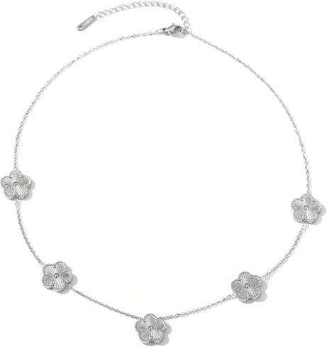 Clover Layered Necklace for Women | Clover Choker Necklace 14K Gold Plated Stainless Steel Women's Jewelry in Kuwait