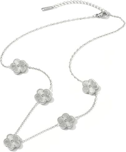 Clover Layered Necklace for Women | Clover Choker Necklace 14K Gold Plated Stainless Steel Women's Jewelry in Kuwait