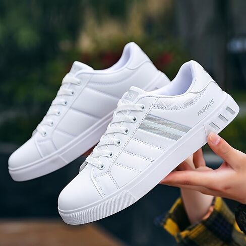 Plus Size Men's Trendy Street Style Low Top Skateboard Shoes, Comfy Non Slip Lace Up Durable Sneakers for Men's Outdoor Activities in Saudi Arabia